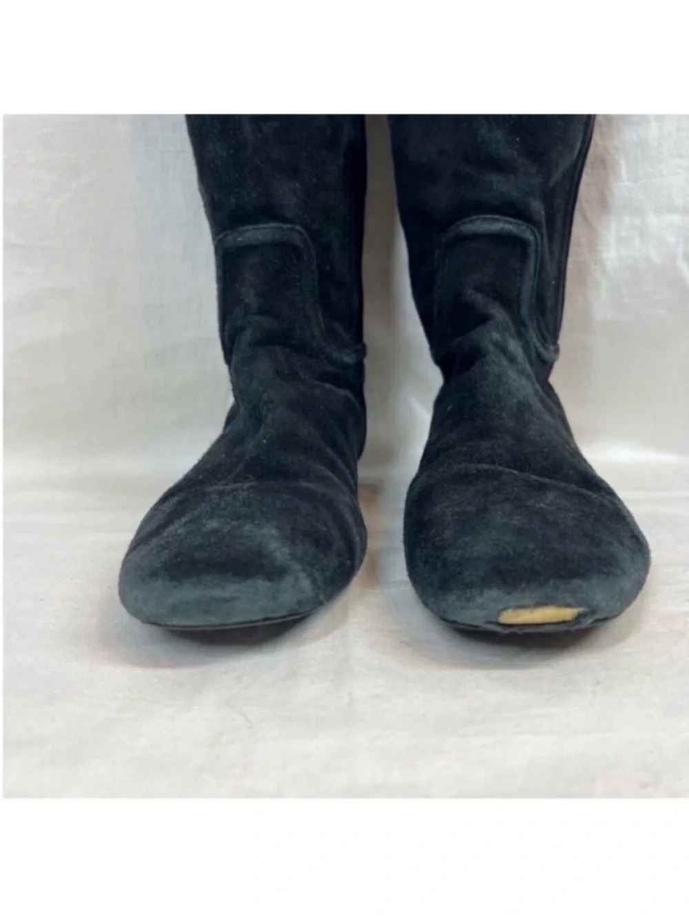 Tory Burch suede leather knee high riding boots black classic chic